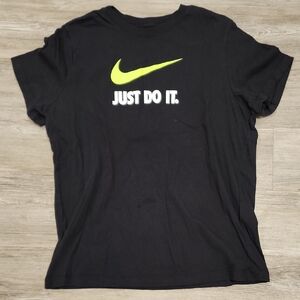 Nike Black T-Shirt with Neon Logo